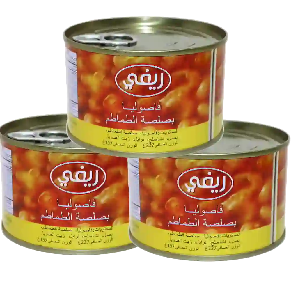 KAC - Rifi Beans In Tomato Sauce Middle 227 gm x 3 pieces